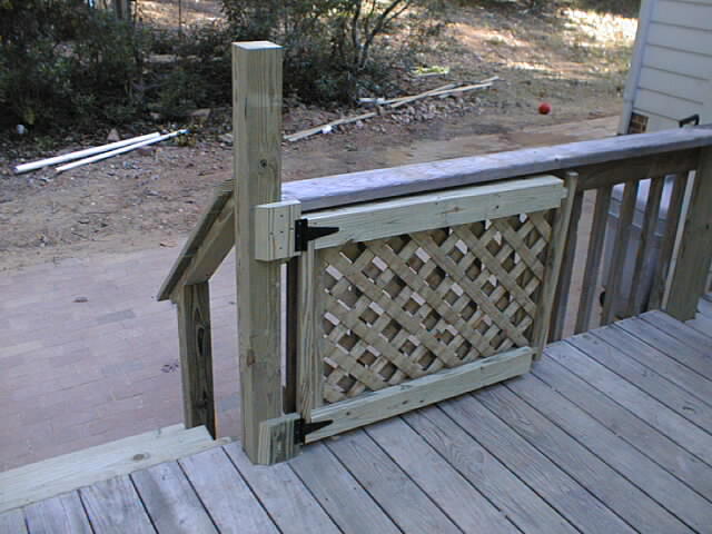View of gate recessed in railing
